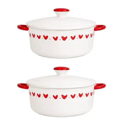 Ten Strawberry Street Coquette Heart Mini Cocotte, Red,