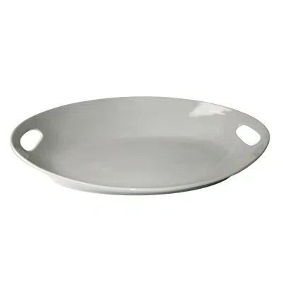Ten Strawberry Street Oslo 22" Oval Serving Platter With Handles In White