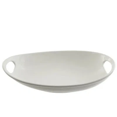 Ten Strawberry Street Oslo Shallow Fruit Bowl With Handles In White