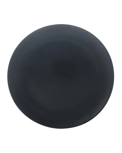 Ten Strawberry Street Ripple Set Of Six 10.75in Dinner Plates In Black