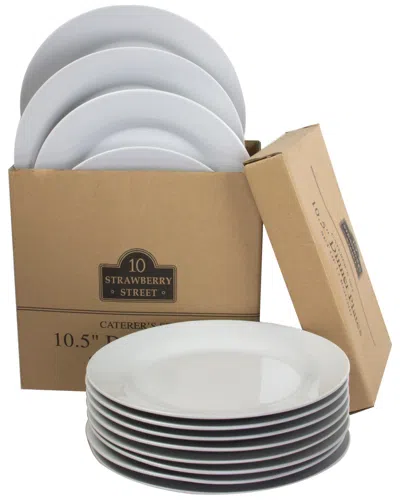 Ten Strawberry Street Set Of Twelve 10.5in Round Dinner Plates In White