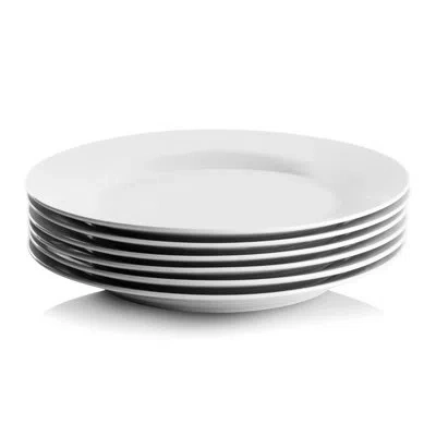 Ten Strawberry Street Simply White 10.5" Round Dinner Plate, Set Of 6
