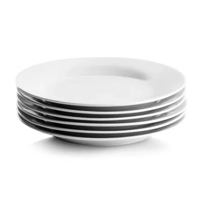 Ten Strawberry Street Simply White 7.5" Round Salad Plate, Set Of 6