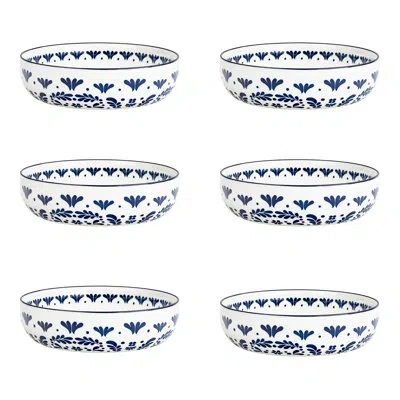 Ten Strawberry Street Talavera Dinnerware,  Dinner Bowl/pasta Plate, In Blue