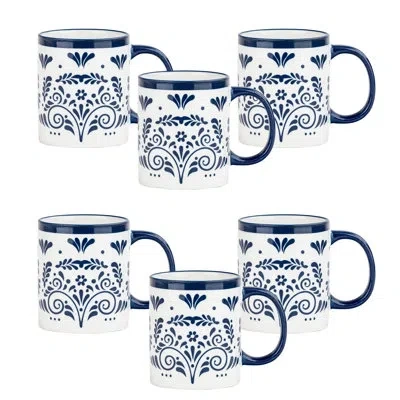 Ten Strawberry Street Talavera Dinnerware,  Mugs, In Blue