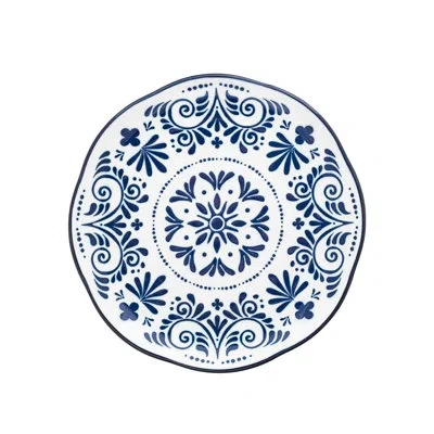 Ten Strawberry Street Talavera Dinnerware,  Salad/dessert Plates, In Blue