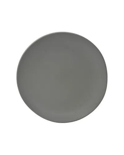 Ten Strawberry Street Wave Matte Set Of Six 8in Salad Plates In Gray