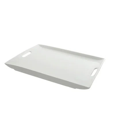 Ten Strawberry Street Whittier 19.875" Rectangular Platter With Handles In White