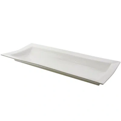 Ten Strawberry Street Whittier 26.75" Rectangle Ridge Platter In White