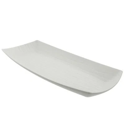 Ten Strawberry Street Whittier Embossed Platter In White