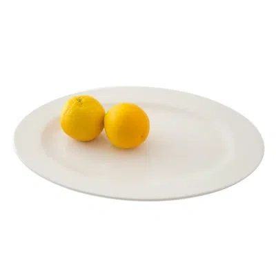 Ten Strawberry Street Whittier Oval Platter In White