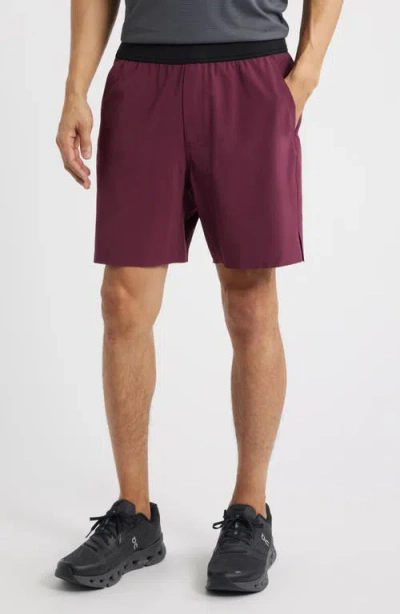 Ten Thousand Interval Lined Training Shorts In Maroon