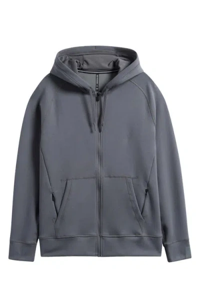 Ten Thousand Midweight Tech Performance Full Zip Hoodie In Iron