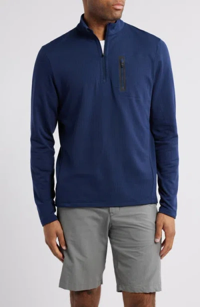Ten Thousand Over Zip Mock Neck Pullover In Navy