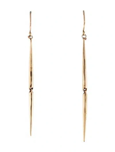 Pre-owned Ten Thousand Things 10k Skinny Taper Link Earring In Multicolor