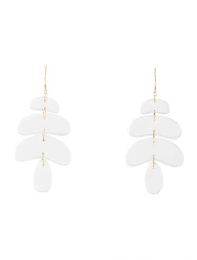 Pre-owned Ten Thousand Things 18k Quartz Totem Drop Earrings In Clear