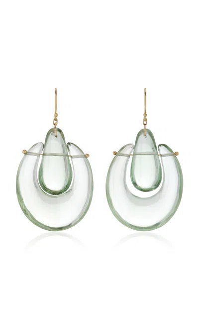 Ten Thousand Things 18k Yellow Gold & Green Amethyst O'keeffe Earring In Green