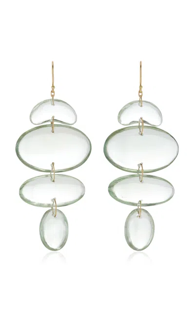 Ten Thousand Things 18k Yellow Gold & Green Amethyst Oval Totem Earring