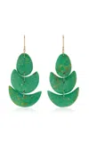Ten Thousand Things 18k Yellow Gold & Green Turquoise Lotus Earring