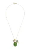 Ten Thousand Things 18k Yellow Gold Charm Necklace In Green