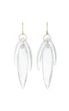 Ten Thousand Things 18k Yellow Gold Crystal Leaf Earrings