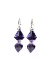 Ten Thousand Things 18k Yellow Gold Double-faceted Amethyst Earrings In Purple