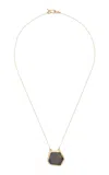 Ten Thousand Things 18k Yellow Gold Kitten Ear Pendant Necklace In Blue