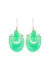 Ten Thousand Things 18k Yellow Gold O'keeffe Earrings In Green