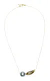 Ten Thousand Things 18k Yellow Gold Tahitian Pearl Necklace In Grey
