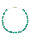 Ten Thousand Things 18k Yellow Gold Tiles Chrysoprase Necklace In Green