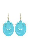 Ten Thousand Things 18kt Yellow Gold Small O'keeffe Turquoise Earrings In Gold