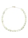 Ten Thousand Things 18kt Yellow Gold Stone Tiles Pearl Necklace In Silver