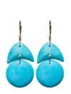 Ten Thousand Things 18kt Yellow Gold Tiny Arp Turquoise Earrings In Gold