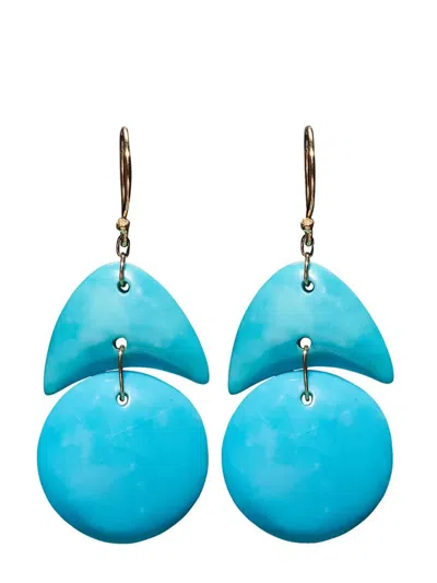 Ten Thousand Things 18kt Yellow Gold Tiny Arp Turquoise Earrings