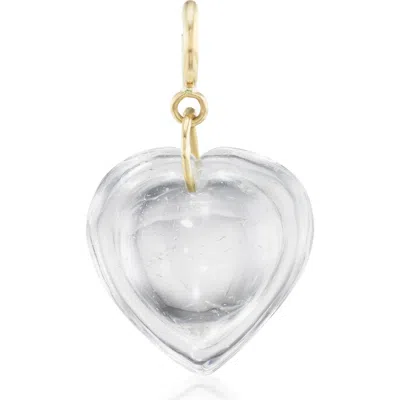 Ten Thousand Things Crystal Cut Heart Charm In Rock Crystal