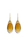 Ten Thousand Things Droplet 18k Yellow Gold Citrine Earrings