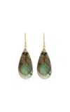 Ten Thousand Things Droplet 18k Yellow Gold Labradorite Earrings In Multi