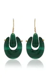 Ten Thousand Things Exclusive Riviera Small O'keefe 18k Yellow Gold Malachite Earrings In Green