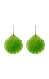 Ten Thousand Things Fan 18k Yellow Gold Jade Earrings In Green