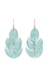 Ten Thousand Things Lotus 18k Yellow Gold Aquamarine Earrings In Blue