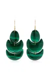 Ten Thousand Things Lotus 18k Yellow Gold Malachite Earrings In Green