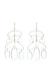 Ten Thousand Things Mini 18k Yellow Gold Crystal Chandelier Earrings In White