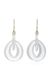 Ten Thousand Things Peacock Eye 18k Yellow Gold Crystal Earrings In White
