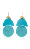 TEN THOUSAND THINGS SMALL ARP 18K YELLOW GOLD TURQUOISE EARRINGS