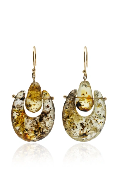 Ten Thousand Things Small O'keefe 18k Yellow Gold Amber Earrings