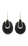 Ten Thousand Things 18kt Yellow Gold Small O'keeffe Onyx Earrings In Black