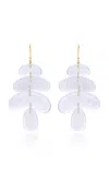Ten Thousand Things Small Totem 18k Yellow Gold Chalcedony Earrings In White