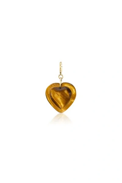 Ten Thousand Things Tiger's Eye Cut Heart Charm