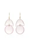 Ten Thousand Things Tiny Arp 18k Yellow Gold Quartz Earrings In Pink