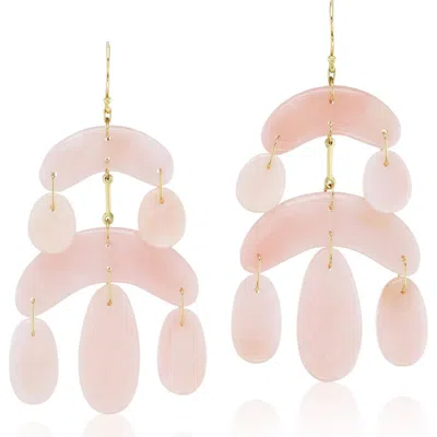 Ten Thousand Things Tiny Pink Opal Chandelier Earrings